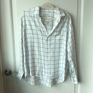 Frank & Eileen White and Blue Windowpane Button Up
